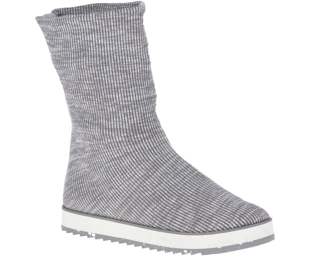 Kozaki Merrell Damskie Szare - Juno Knit Pull On - 481920-AQS